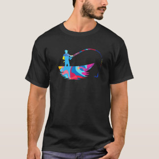 T-shirt Graphisme coloré de poisson de pêche