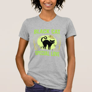 T-shirt Graphisme d'amour spécial chat noir Halloween