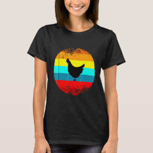 T-shirt Graphisme d'animal de ferme rétro avec un poulet v