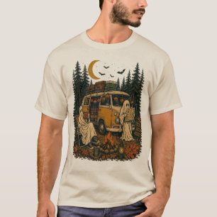T-shirt Graphisme de fantômes de camping Halloween vintage