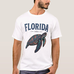 T-shirt Graphisme de gravure vintage de tortue marine de F
