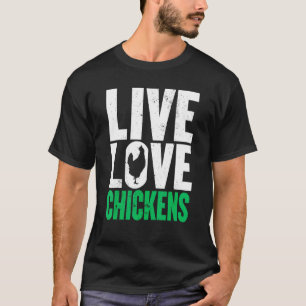 T-shirt Graphisme de l'amour vivant du poulet femmes homme