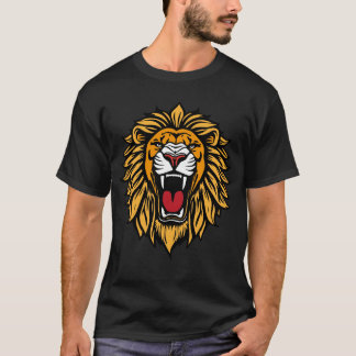 T-shirt Graphisme de lion rugissant féroce