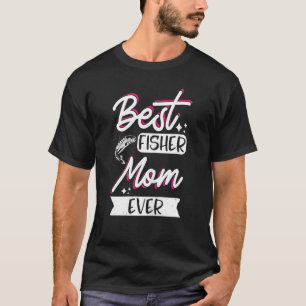 T-shirt Graphisme de pêche pour mère femme pêche au bar ma