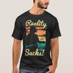 T-shirt Graphisme de réalité virtuelle Art rétro en détres
