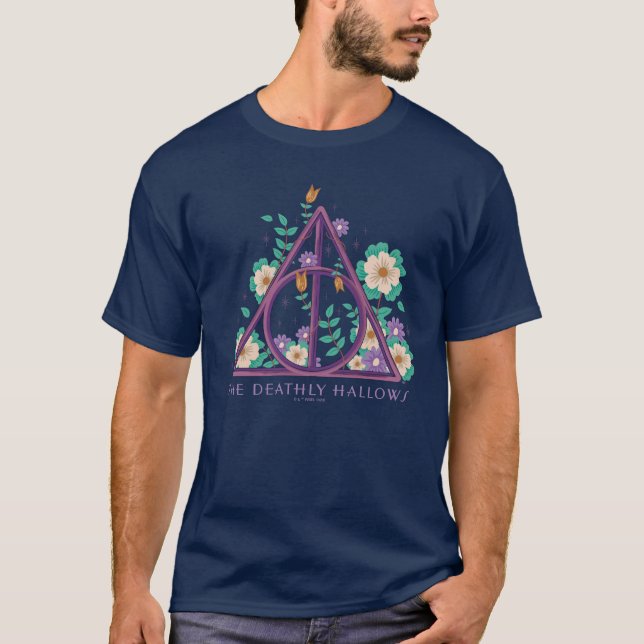 T-shirt Graphisme des hirondelles mortes florales (Devant)