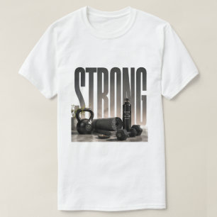 T-shirt Graphisme éditorial de fitness de luxe intense 
