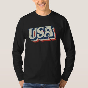 T-shirt Graphisme en détresse de style rétro USA