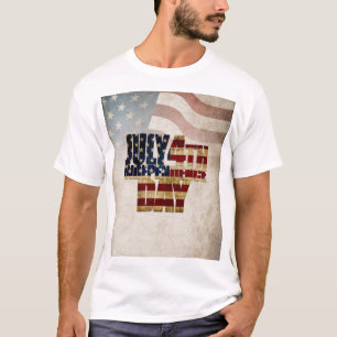 T-shirt Graphisme Grunge USA 4 juillet Indépendance