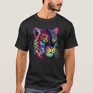 T-shirt Graphisme Imprimé Amateur de Gros Chat Jaguar Colo