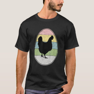 T-shirt Graphisme Poule Oeuf de Pâques Joyeuses Jour de P