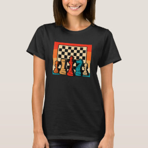 T-shirt Graphisme Rétro Échecs Joueur d'Échecs Échec et Ma
