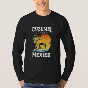 T-shirt Graphisme Rétro en détresse des plages de Cozumel 
