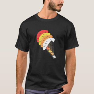 T-shirt Graphisme Rétro Parapente Parapente Parachute Ciel