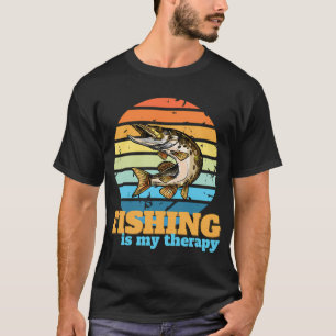 T-shirt Graphisme Rétro Pêche Canne à Pêche Pêcheur de Gla