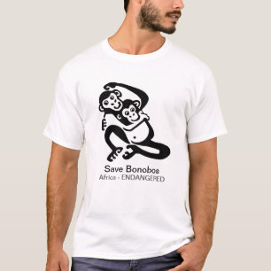 T-shirt Graphisme - Sauvez BONOBOS - Conservation de la fa