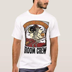 T-shirt Graphisme sorcière squelette vintage balais Hallow