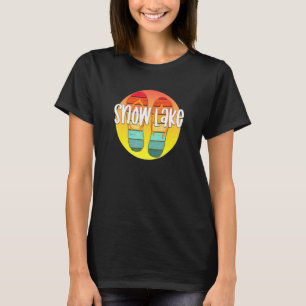T-shirt Graphisme Sunset Flipflop Rétro Snow Lake Indiana