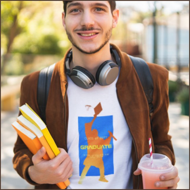 T-shirt Gras Bleu Moderne Tech Graduation (Créateur téléchargé)