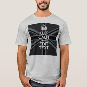 T-shirt Gras Noir Noir Gardez Le Calme Votre Texte Union J