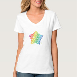 T-shirt Gras Rainbow Honeycomb et diamant étoile Motif