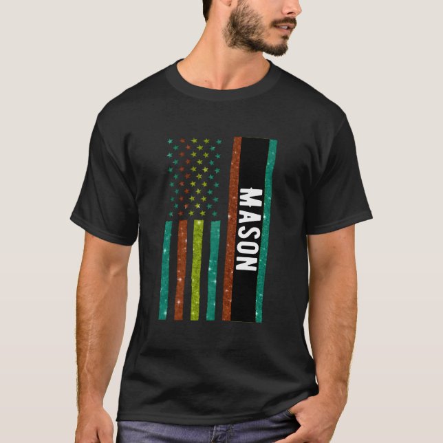 T-shirt Gras Retro Black Mason Retro Design (Devant)