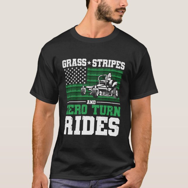 T-shirt Grass Stripes Et Zéro Tourner Nous Drapeau Pelouse (Devant)