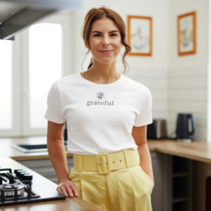 T-shirt Grateful Simple élégant Succulent Thanksgiving