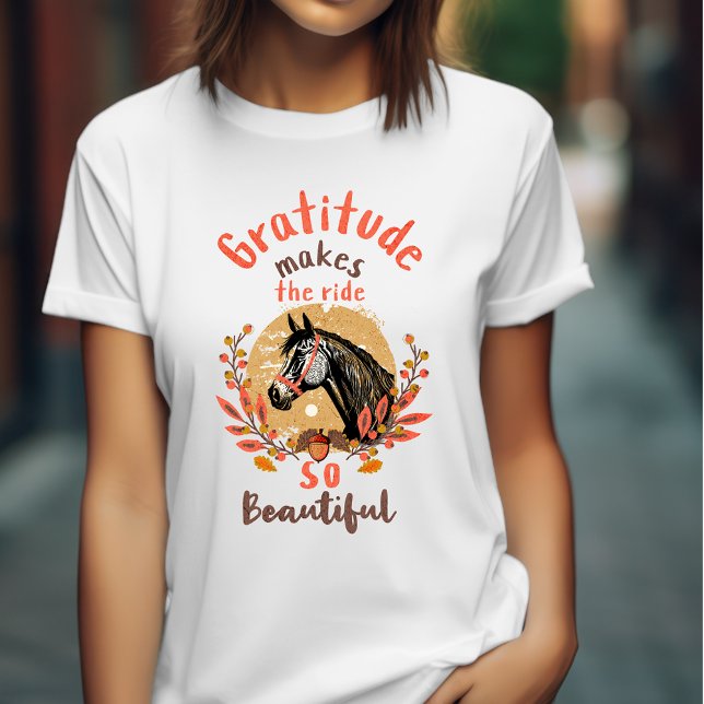 T-shirt Gratitude Cheval Vintage Thanksgiving (Créateur téléchargé)