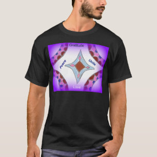 T-shirt "Gratitude Peace Love Unite" Mandala Art Imprimer