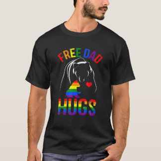 T-shirt Gratuit Papa Hugs Bear Lover Rainbow LGBT Pride