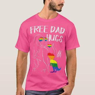 T-shirt Gratuit Papa Hugs LGBT Pride Papa Dinosaur Rex Cad