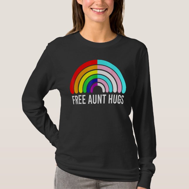 T-shirt Gratuit Tantes Hugues Arc-en-ciel Transgenre Drape (Devant)