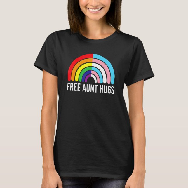 T-shirt Gratuit Tantes Hugues Arc-en-ciel Transgenre Drape (Devant)