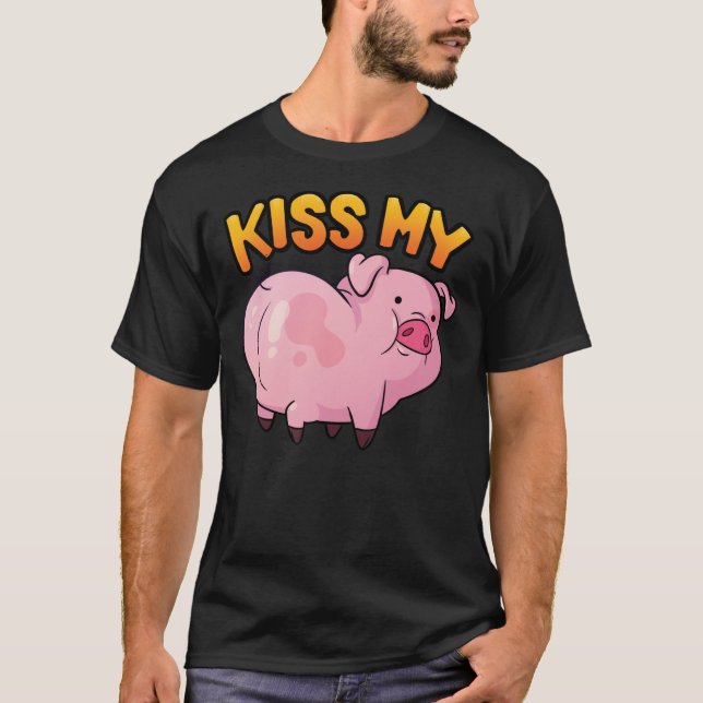 T-shirt Gravity Falls - Remonte l'autocollant de porc (Devant)