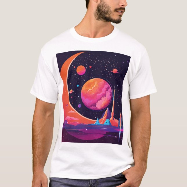 T-shirt Gravity & Magnetism in Space – Futuristic Science  (Devant)