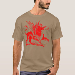 T-shirt Gravure de dragon - Rouge