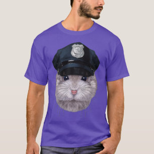 T-shirt Gray Nwarf Hamster portant un Casquette de police