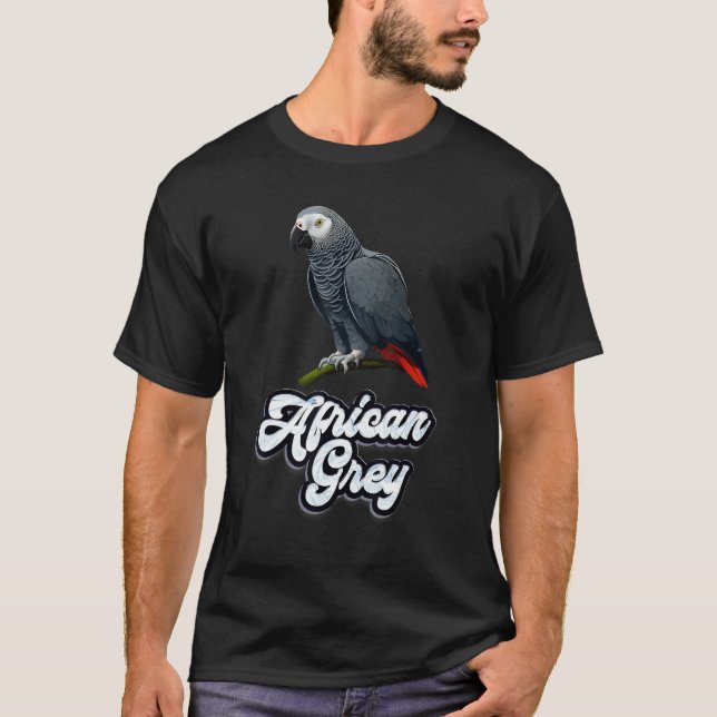 T-shirt Gray Parrot Bird  Parrots Parrot African Grey  1 (Devant)