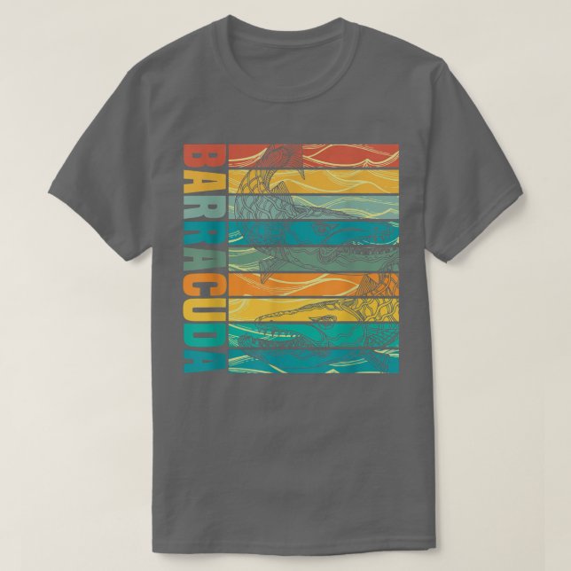 T-shirt Great Barracuda Cuda Pêche Faune Salle Wi-Fi (Design devant)