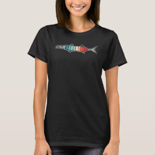 T-shirt Great Barracuda Cuda Pêche Faune Salle Wi-Fi