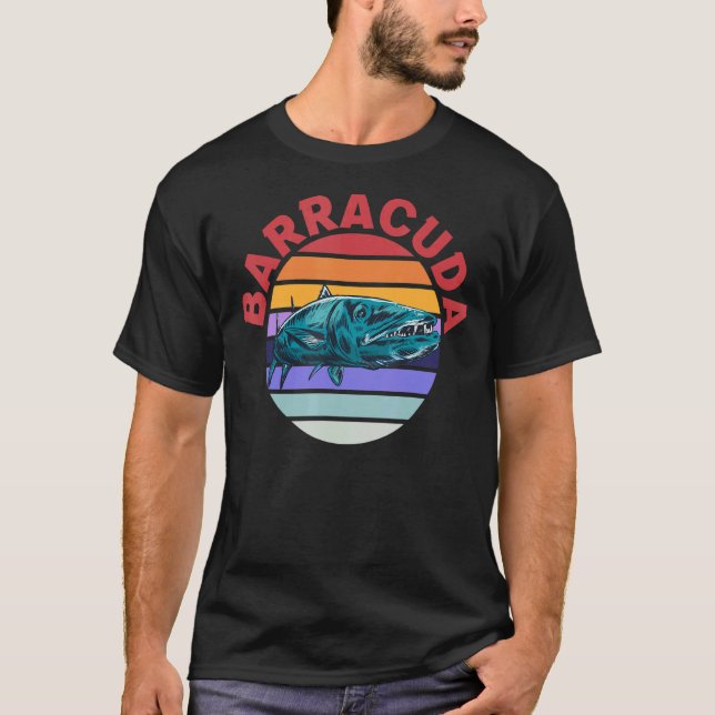 T-shirt Great Barracuda Cuda Pêche Faune Salle Wi-Fi (Devant)