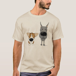T-shirt Great dane bleu et corgi