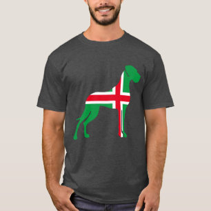 T-Shirt Great Dane rouge blanc vert