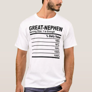 T-shirt Great Nephew Family Nutrition Fiches sur mesure