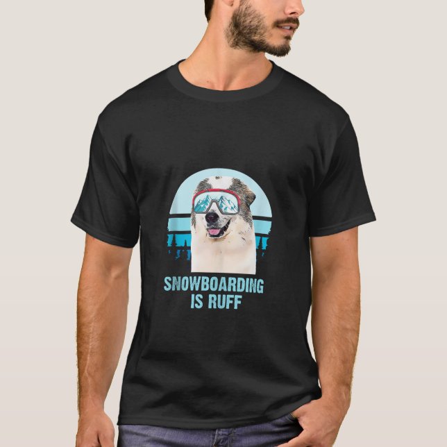 T-shirt Great Pyrenee Winter Snowboard est Ruff Dog Log (Devant)