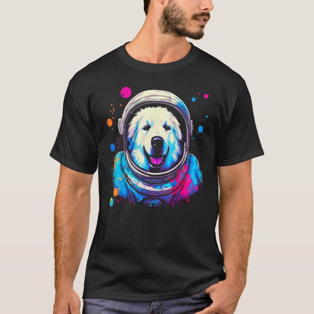 T-shirt Great Pyrenees Dog  Astronaut (Devant)