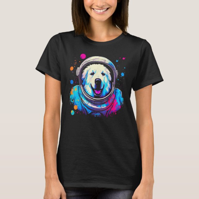 T-shirt Great Pyrenees Dog  Astronaut (Devant)