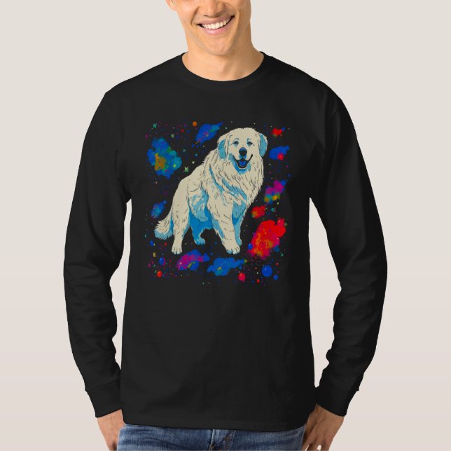 T-shirt Great Pyrenees  Dog in Space (Devant)