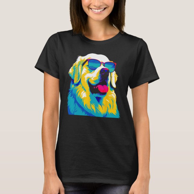 T-shirt Great Pyrenees Dog Sunglasses (Devant)